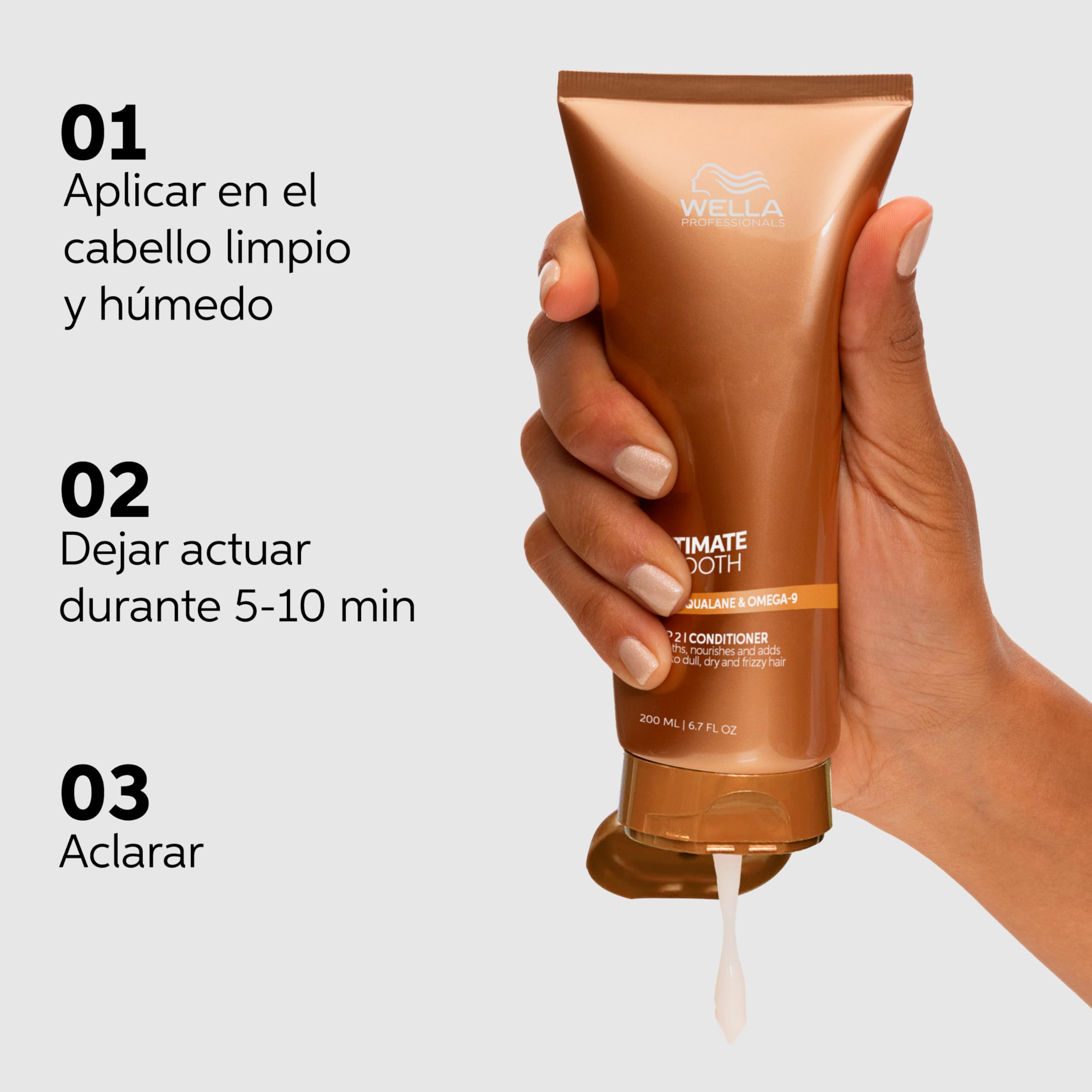 Wella Professionals Ultimate Smooth Acondicionador - Tratamiento Acondicionador para el Cabello - Escualano y Omega 9 - Cabello Seco, Apagado y Encrespado (1L)
