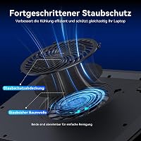 llano Gaming laptop hűtőpad 14 cm extra nagy ventilátorral, fekete, 15-19 col, 3 port USB hub, záró hab, RGB nélkül 3