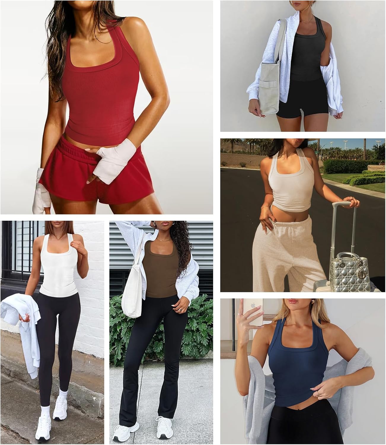 レディース ホルター レーサーバック タンクトップ リブ編み フィット ワークアウト タンク 女性用 夏 アスレチック スポーツ ヨ