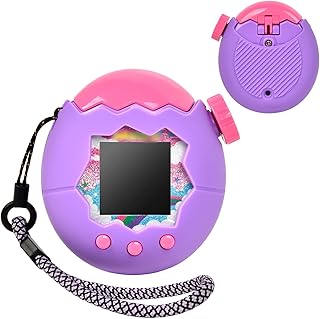タマゴッチパラダイス (Tamagotchi Paradise) Connect機能対応 ケース着用まま接触通信可能, シリコンケース カバー 保護ケース 衝撃吸収 のフィット感 すべり止め 持ちやすい 対応タマゴッチパラダイス専用 (紫)