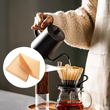200 PcsCoffee Filter Papers, Coffee Filters Size 1 Unbleached Cone Filter Paper for Coffee Dripper and Pour Over Maker (Brown, 1-2 Cups)