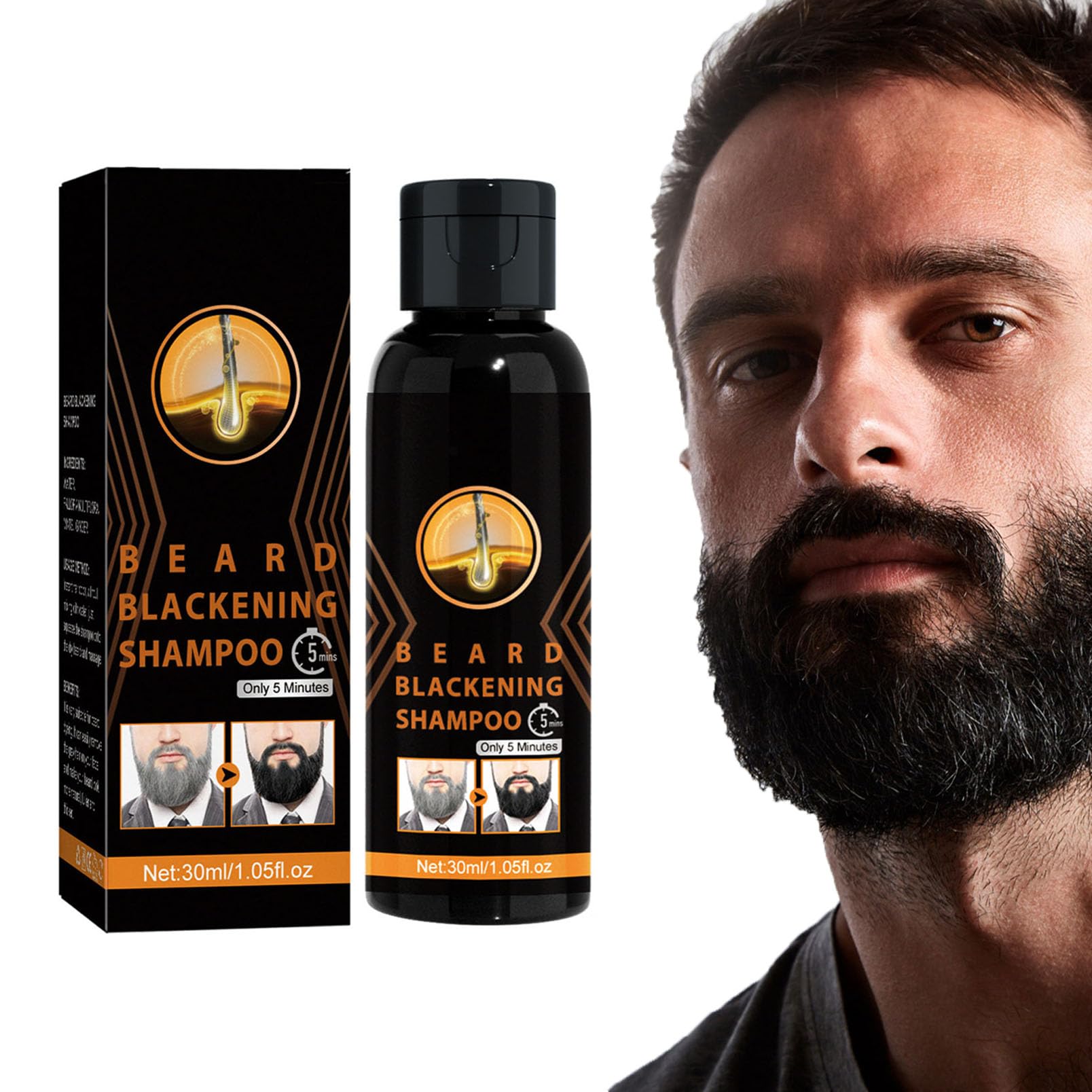 Nmbol Barra de champú para oscurecer la Barba,Color de Barba Negro,Barra de champú para oscurecer el Cabello,el Cuidado Diario de la Barba,Jabón champú Que oscurece el Cabello para Hombres