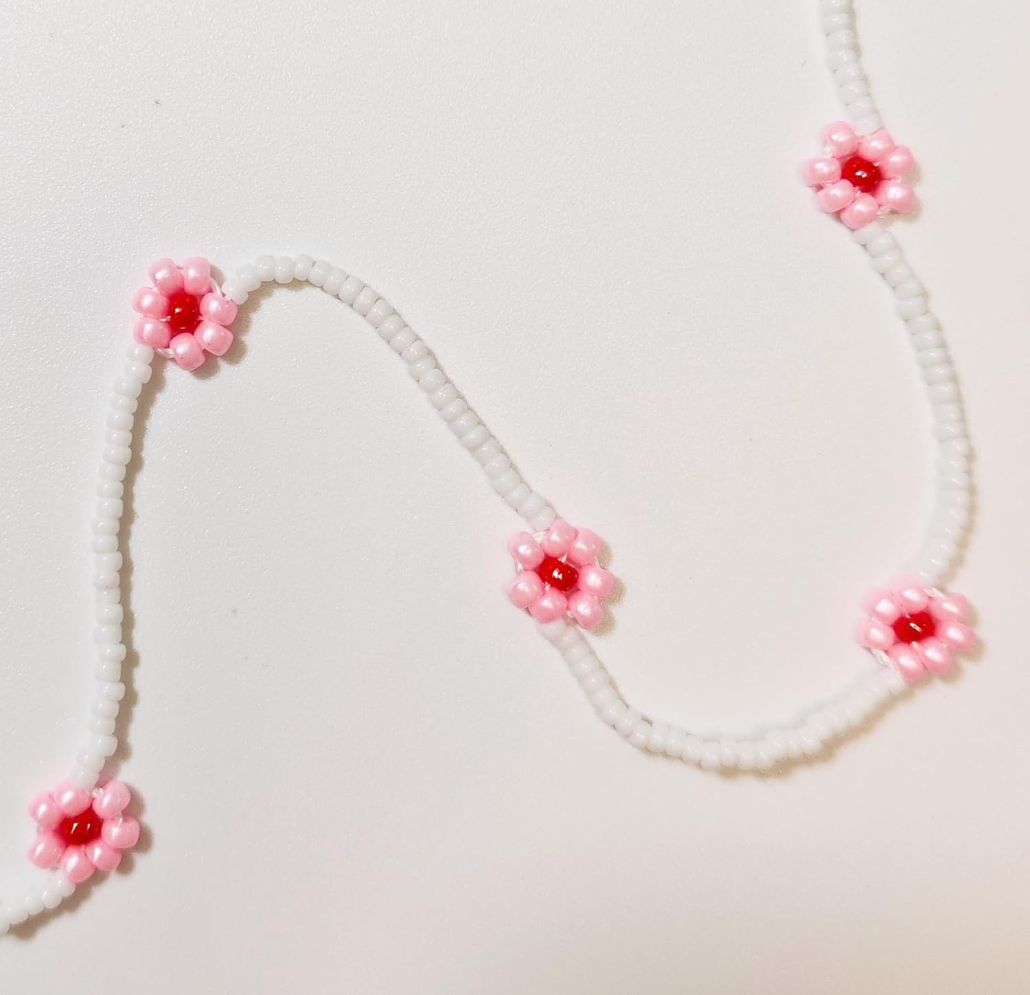 Colorful beaded necklaces for women,Flower Boho Bead Choker Necklace,Beach Necklace 14K Gold Plated,Summer Handmade Jewelry Gifts,handmade necklace for girls (pink) - Image 3