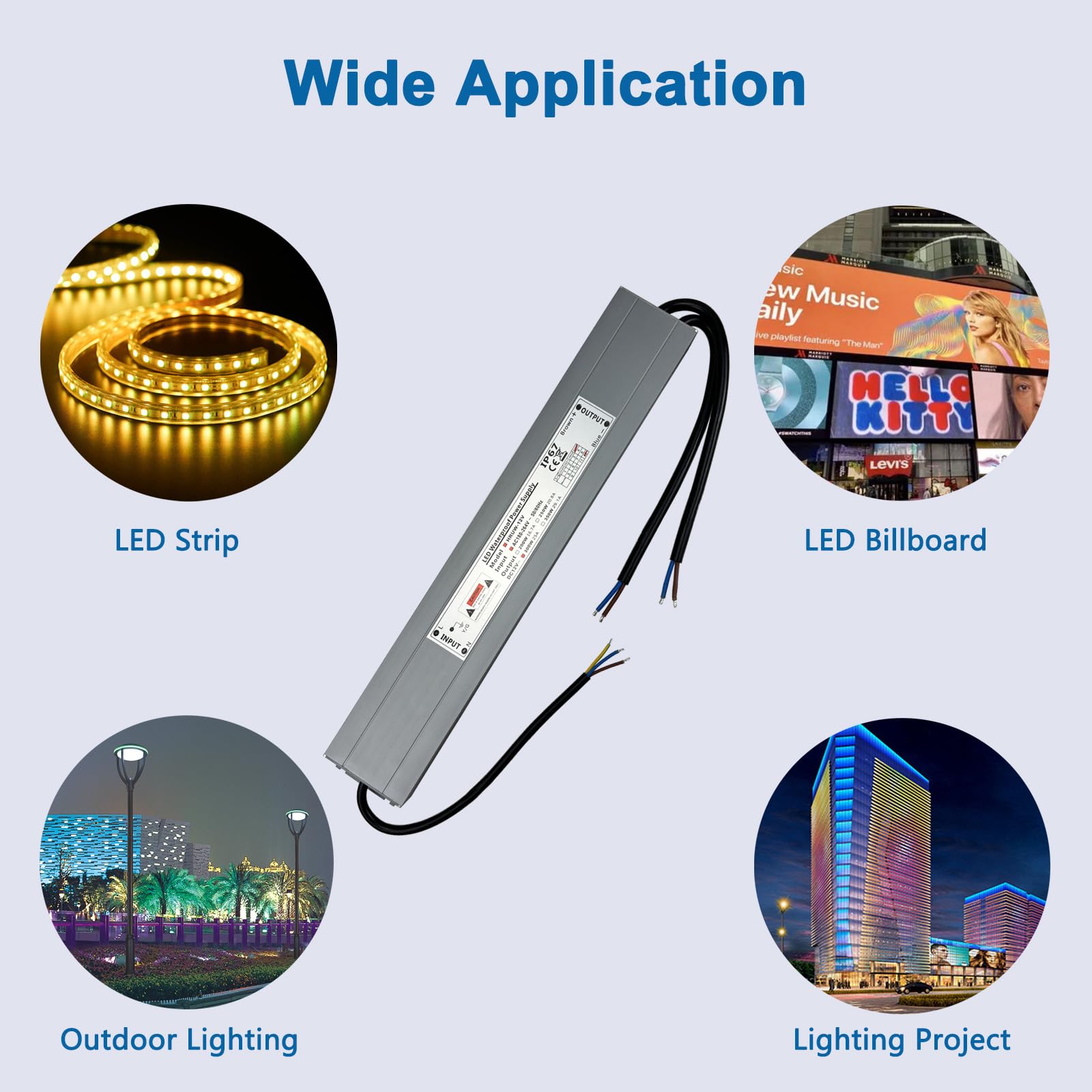 LED Trafo 12V 300W Konstant Spannung LED Transformator AC 230V auf DC 12V 25A Schlankes IP67 Wasserdicht Netzteil Treiber für Innen oder Außen LED-Streifen Strip Lampe