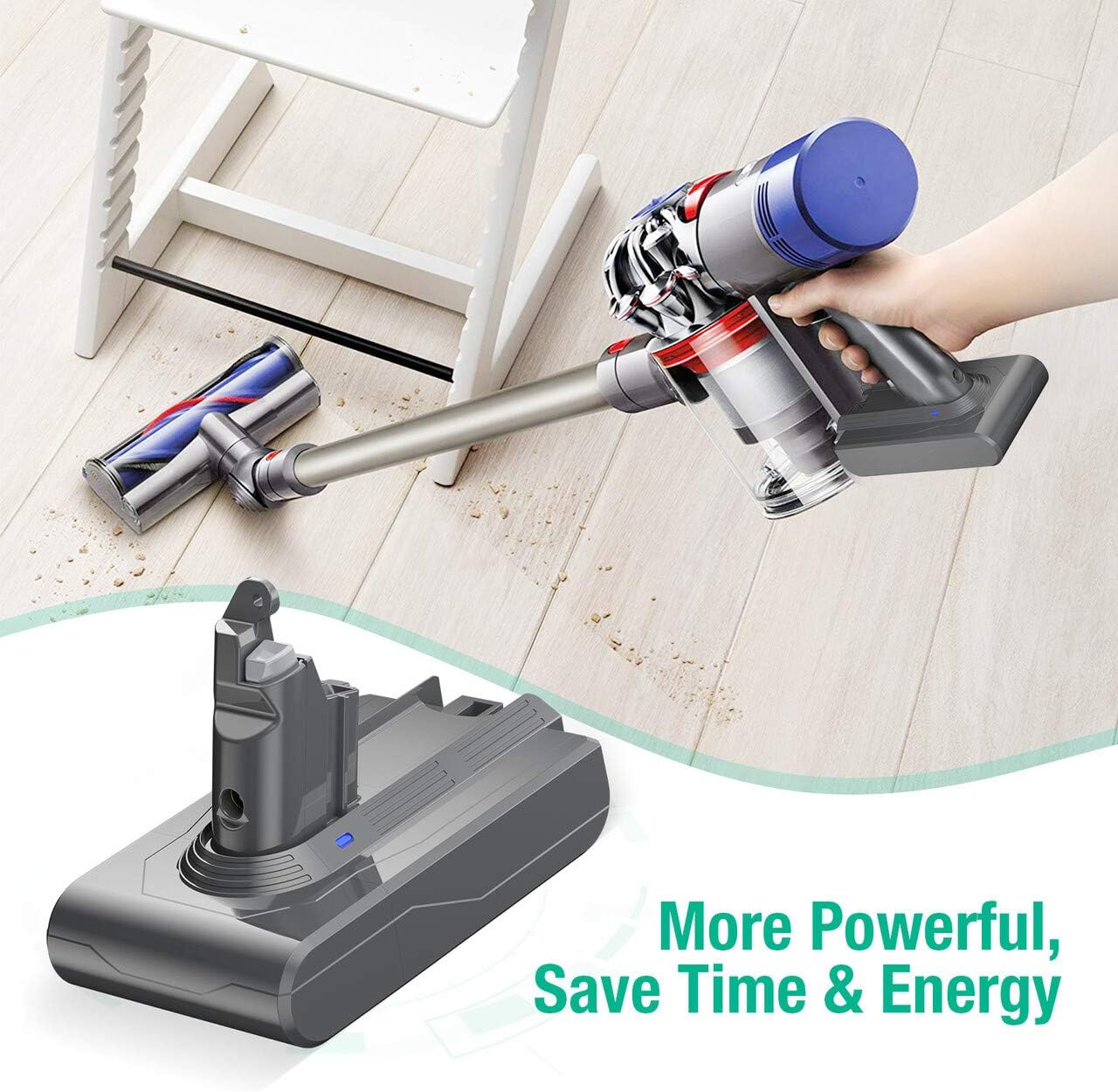 FirstPower 5.0Ah V6 Battery Replacement - Compatible with V6 SV04 DC58 DC59 DC61 DC62 DC72 DC74 Absolute Animal Motorhead Slim SV03 SV04 SV05 SV06 SV07 SV09… : Home & Kitchen