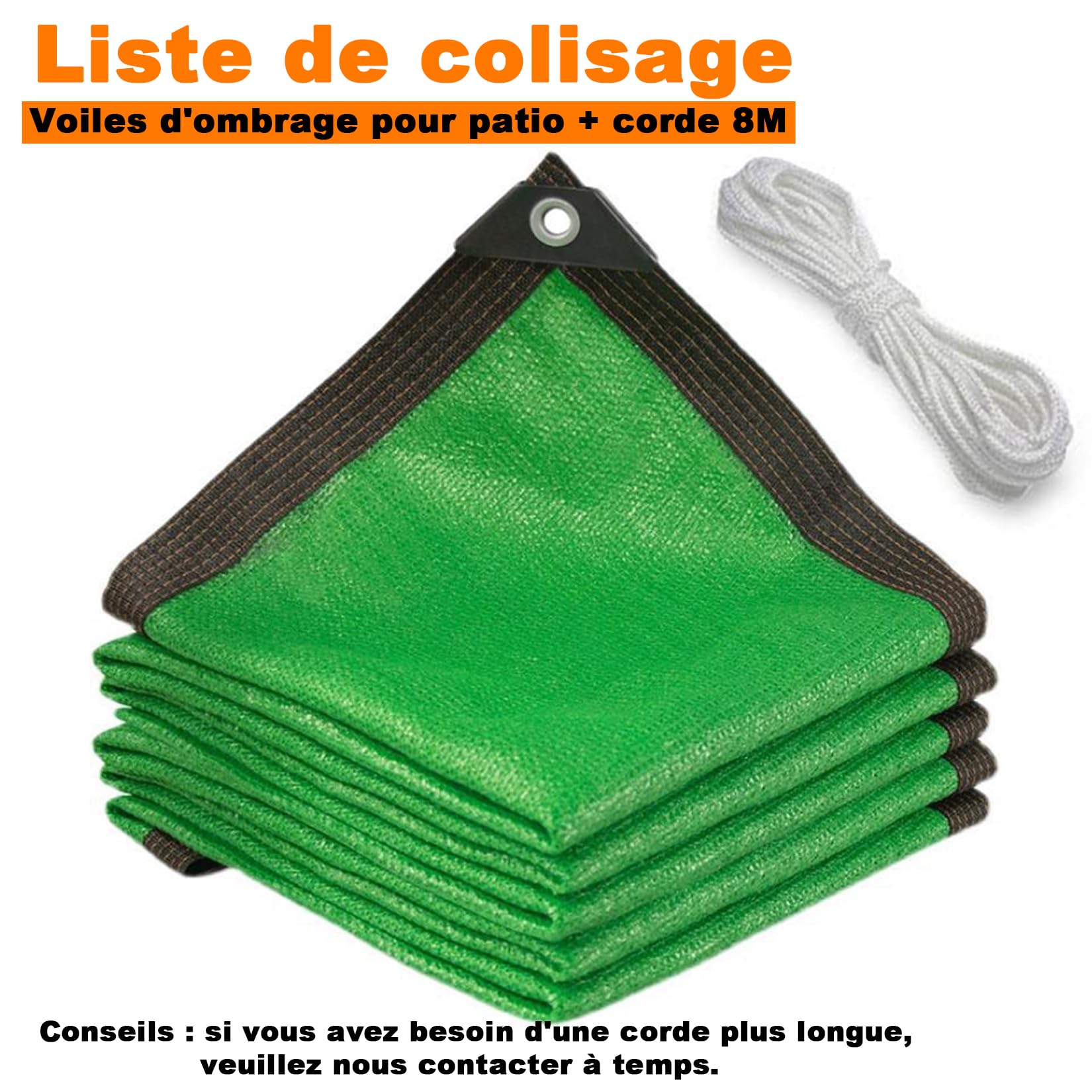 Toldo de vela de 9 x 9 m, 90 % de protección UV, para patio, jardín, balcón, sol, tela verde para aliviar el calor