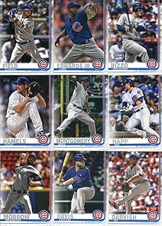 2019 Topps Series 2 Baseball Chicago Cubs Team Set of 14 Cards: Taylor Davis(#361), Yu Darvish(#372), Victor Caratini(#389), Brandon Morrow(#469), Mike Montgomery(#502), Ian Happ(#530), Cole Hamels(#540), Carl Edwards Jr.(#569), Anthony Rizzo(#596), Johnny Field(#606), Addison Russell(#633), Steve Cishek(#645), Jason Heyward(#646), Javier Baez/Wilson Contreras(#698)