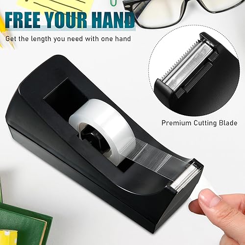 Miniatura 5 de Thenshop Juego de 30 grapadoras de escritorio, dispensadores de cinta, grapadoras negras para escritorio y oficina, con grapas estándar, dispensador