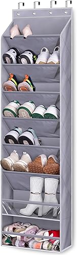 KEETDY Organizador de zapatos sobre la puerta para 20 pares de zapatos para tenis, estante grande colgante para puerta de armario, soporte profundo
