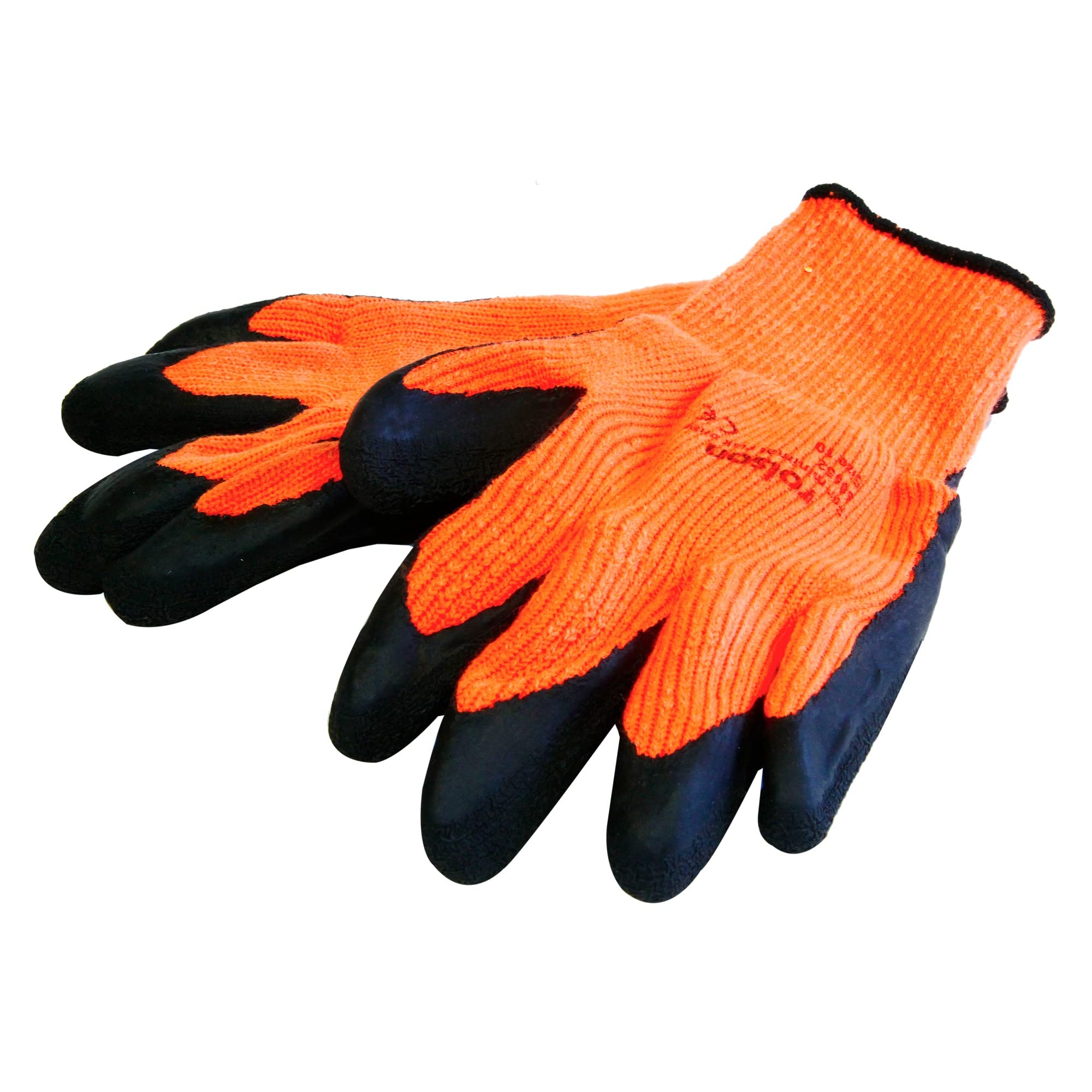 Rolson 60652 Latex Coated Thermal Gloves Large, Orange