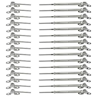 Sowtowe 20 Pairs Cable Railing Hardware Kit,Stainless Steel Cable Railing kit,for 1/8 Cable Railing System, Adjustable Angle,T316 Marine Grade