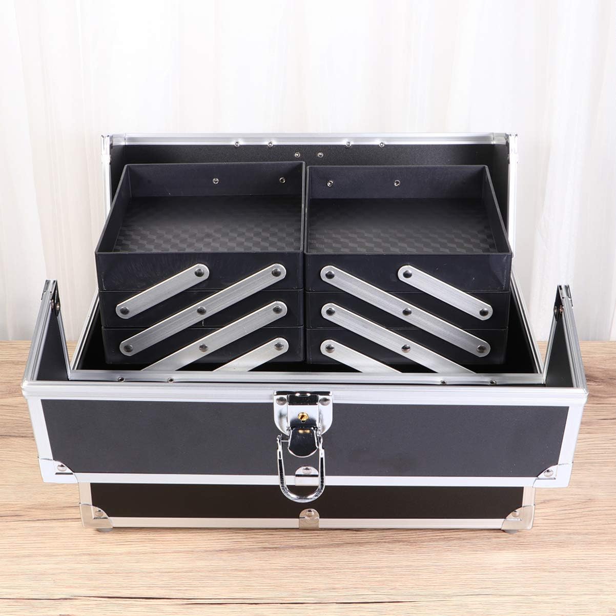 NOLITOY Travel Accessories Makeup Organizer Tiered Cosmetics Train Case Capacity Strong Material Fashion Chic