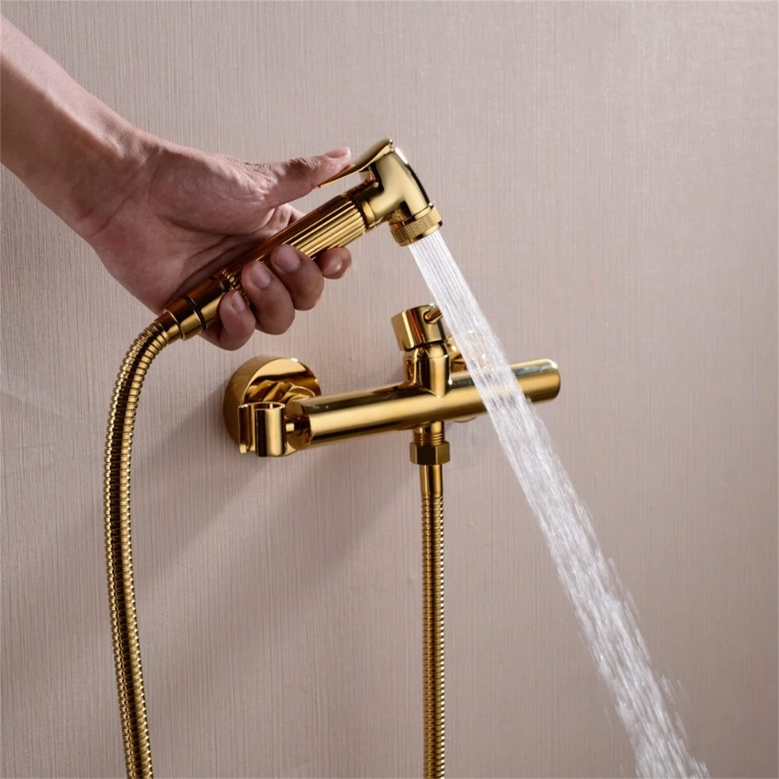 Bidet doccia a mano, in ottone massiccio con valvola di miscelazione caldo e freddo, spruzzatore portatile per bidet per bagno lavandino o WC