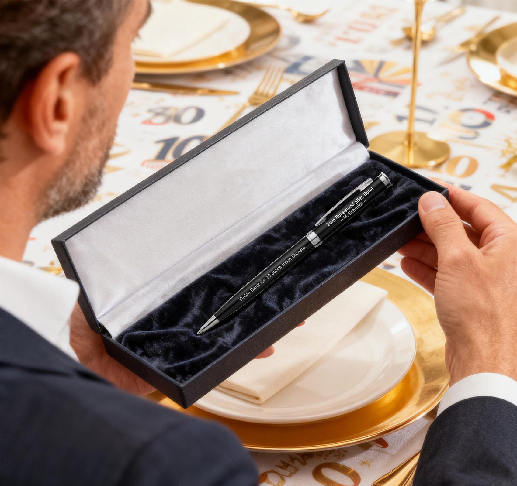 500er-Set Kugelschreiber Personalisiert,Dre-Kugelschreiber mit Gravur von Logo & Text,Hochwertige Blau Metall-Kulis für Business,Unternehmen,Werbeartikel,Events,Schule,Büro,Blau Tinte
