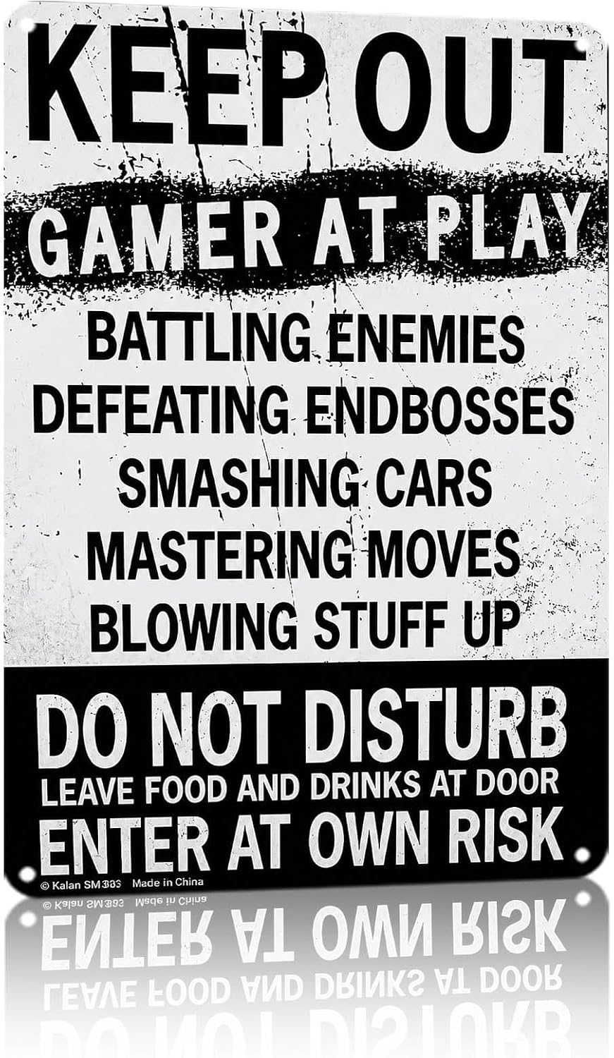 Funny Gamer Quote Wall Decor, Vintage Metal Sign 8x12 Inch