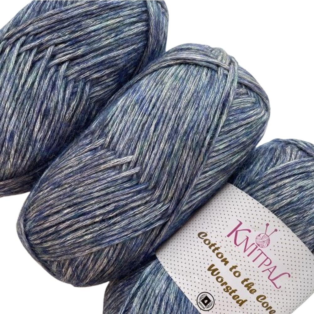 Cotton to The Core Kammgarn, 3er-Pack (300 g), Blaubeerblau