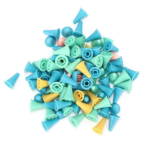 Miniatura 7 de 100 protectores de agujas coloridos, protectores de punto de tejer con agujeros grandes, protectores de puntos, tapones de punta de aguja para