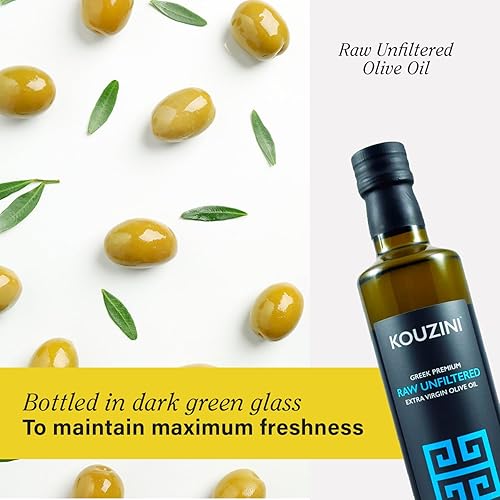 Miniatura 6 de Kouzini Paquete de Afrodita, aceite de oliva virgen extra sin filtrar griego de primera calidad, vinagre balsámico y condimento de ajo de albahaca,