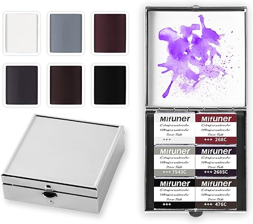 Miniatura 22 de Caja de estuche de acuarela portátil de mini lata de 12 pozos vacía con bandeja de mezcla de pintura es un pequeño kit de almacenamiento para viajes