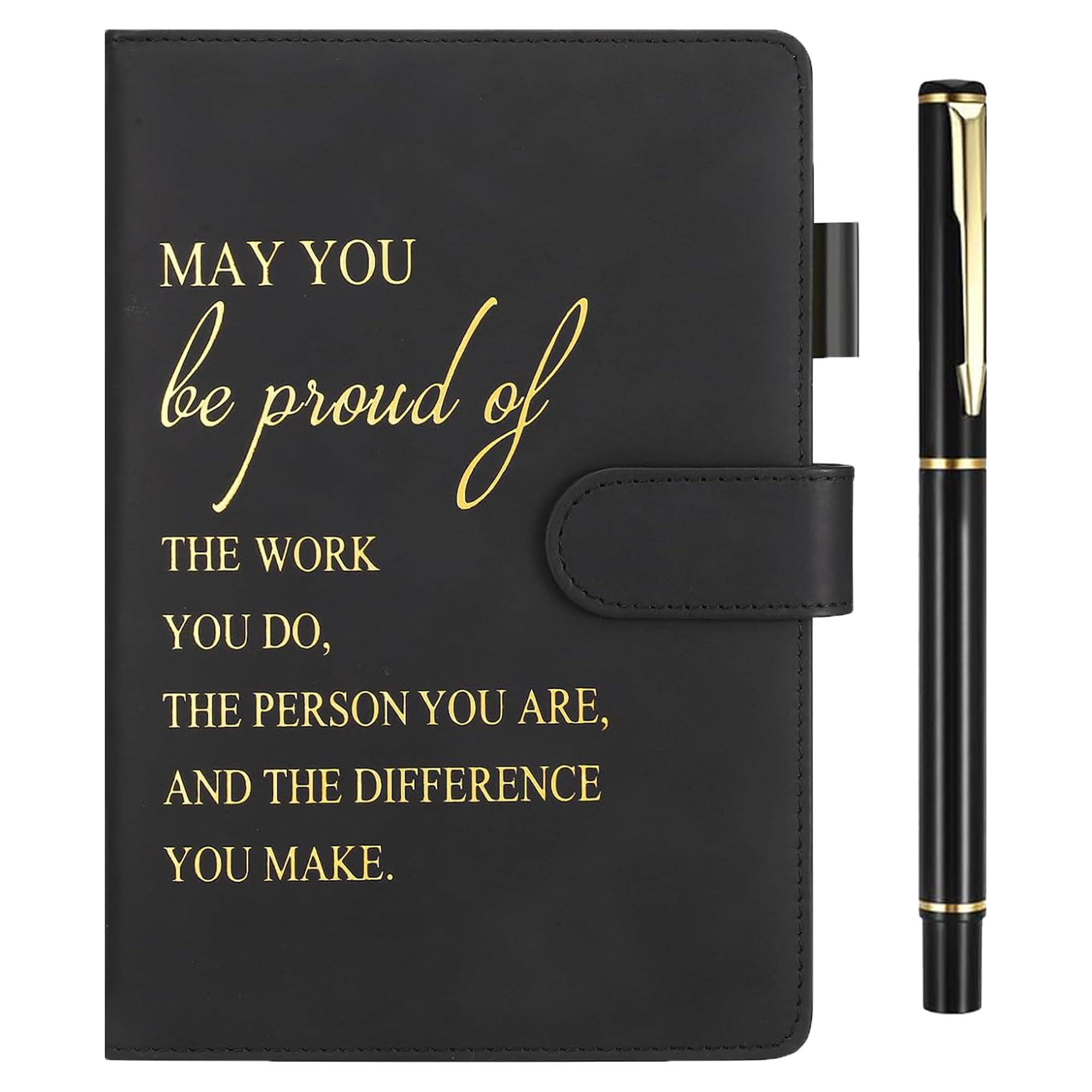 Businey Personalised Leather Notebook with Motivational Pens Thank You Gifts Appreciation Leaving Presents for Colleague New Job Gifts for Men Women Leaving Gifts for Employee Nurse Teachers