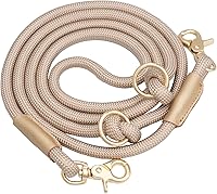 Vista 11 de Correa multifuncional de nailon para perro de 7 pies, manos libres, 2 ganchos a presión, manos libres para todas las razas