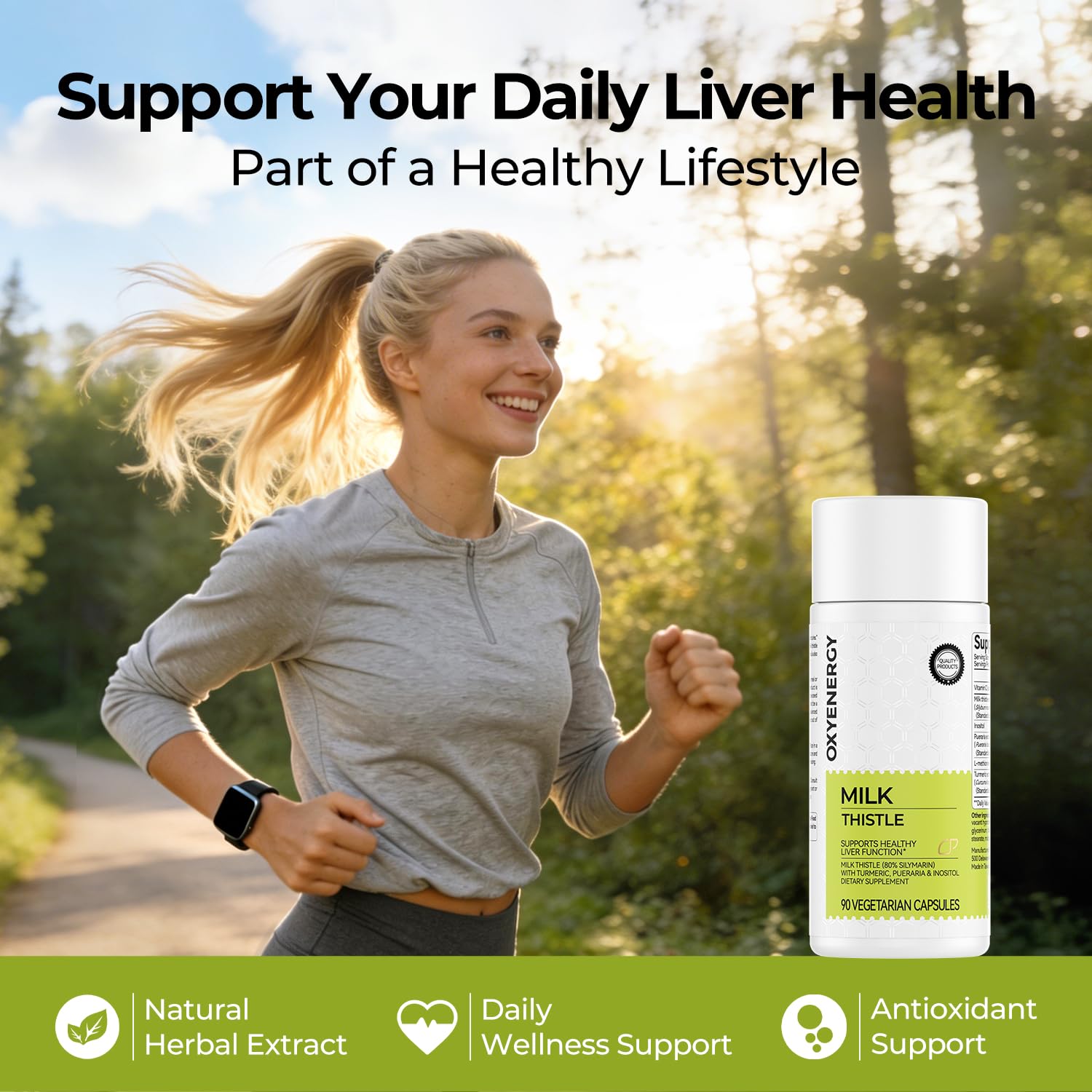 OxyEnergy Liver Cleanse Detox & Repair Supplement with 80% Milk Thistle, Turmeric, Inositol & Pueraria, Support Liver Health, Non-GMO, Gluten-Free, 90 Vegetarian Capsules, Made in USA — Amazon image 6