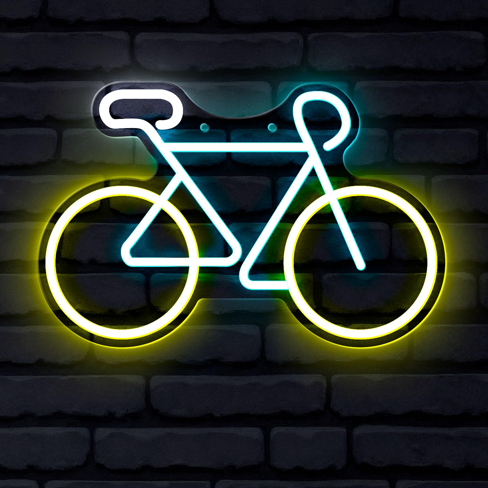 Bicycle Neon Sign Light Decoration USB Energy Saving Dimmable ON/OFF Switch Acrylic LED Neon Light Suitable for Shop Window Decor Children's Rooms Home Gym Exercise Room(5V 13.9 * 8.15 inch)