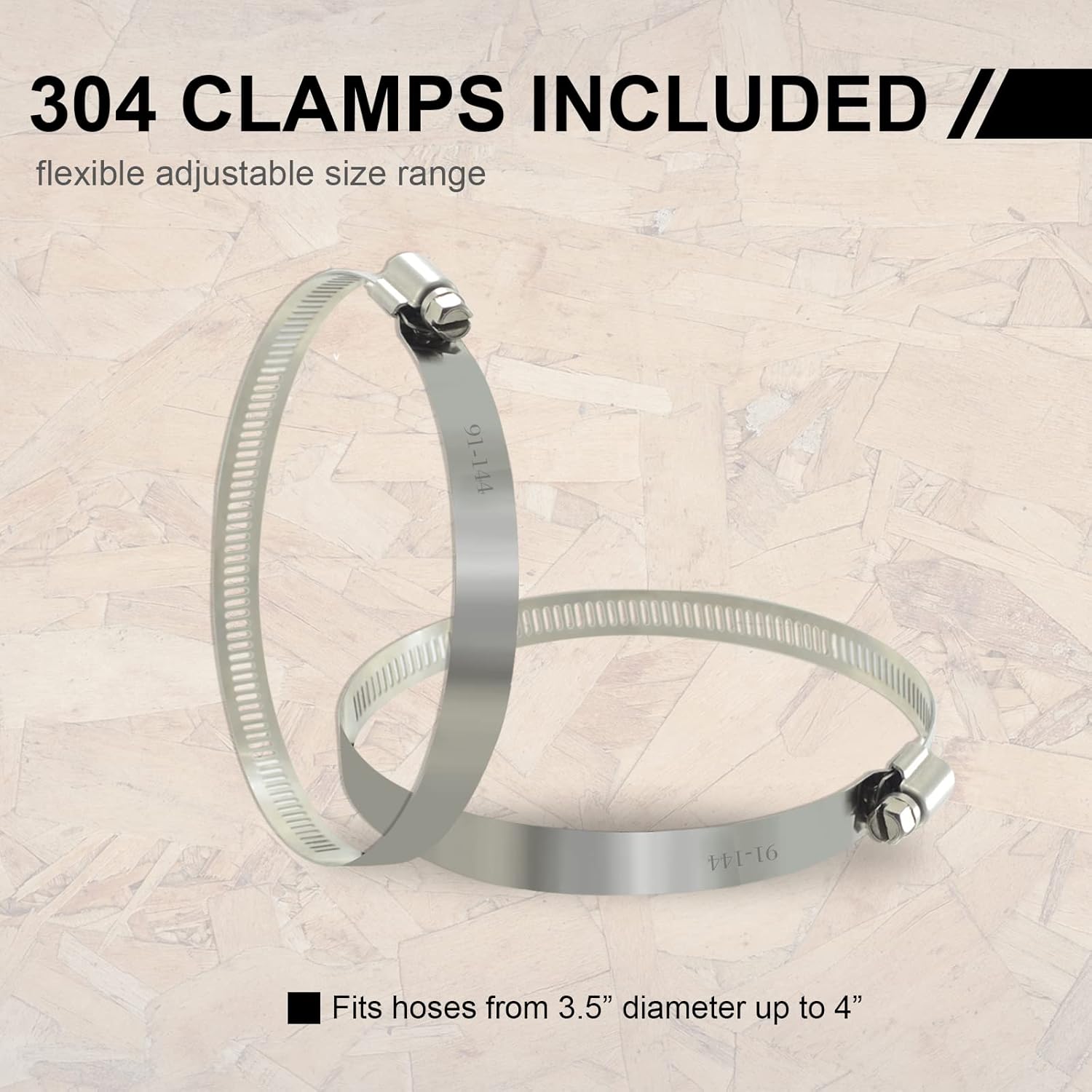 TTFLEX 4" x 20' Heavy Duty Dust Collection Hose, Clear & Flexible PVC Dust Collector Hose with 2 Clamps for Woodworking