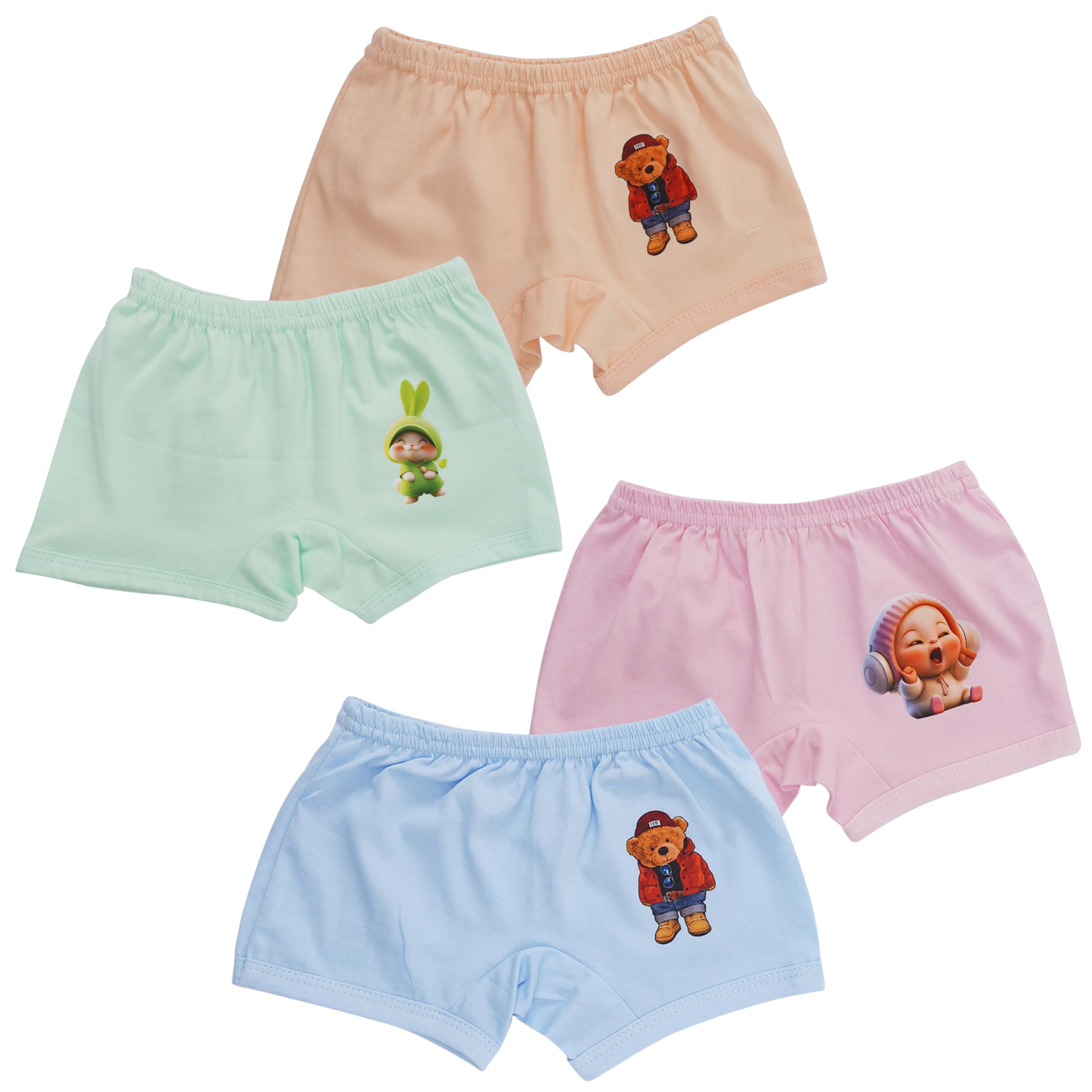 CUTE LANDINGS Unisex Baby Cotton Soft Breathable Regular Fit Panties| Underwear| Innerwear| Bloomer| Bottoms Combo (18-24 Months) Multicolour 1