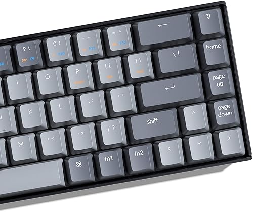 Miniatura 2 de Keychron Teclado mecánico inalámbrico K6 65% compacto de 68 teclas para Mac, retroiluminación blanca intercambiable en caliente, Bluetooth,