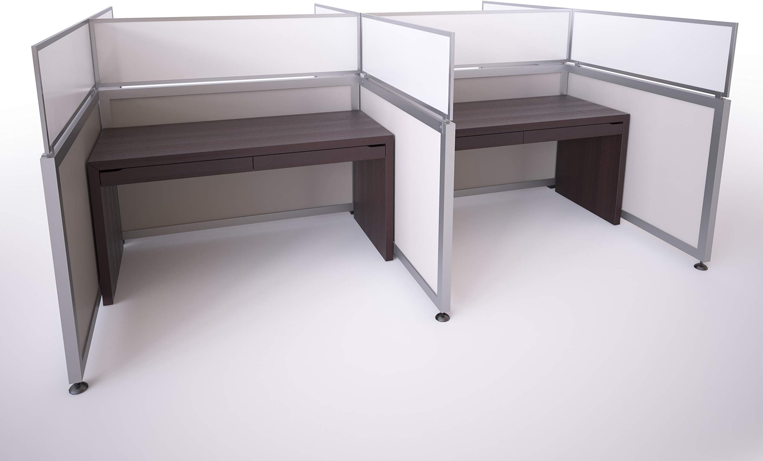 Obex Screen & Office Panel Extender Polycarbonate Desk Privacy Panel & Divider for Office Cubicle, 24" X 60", White