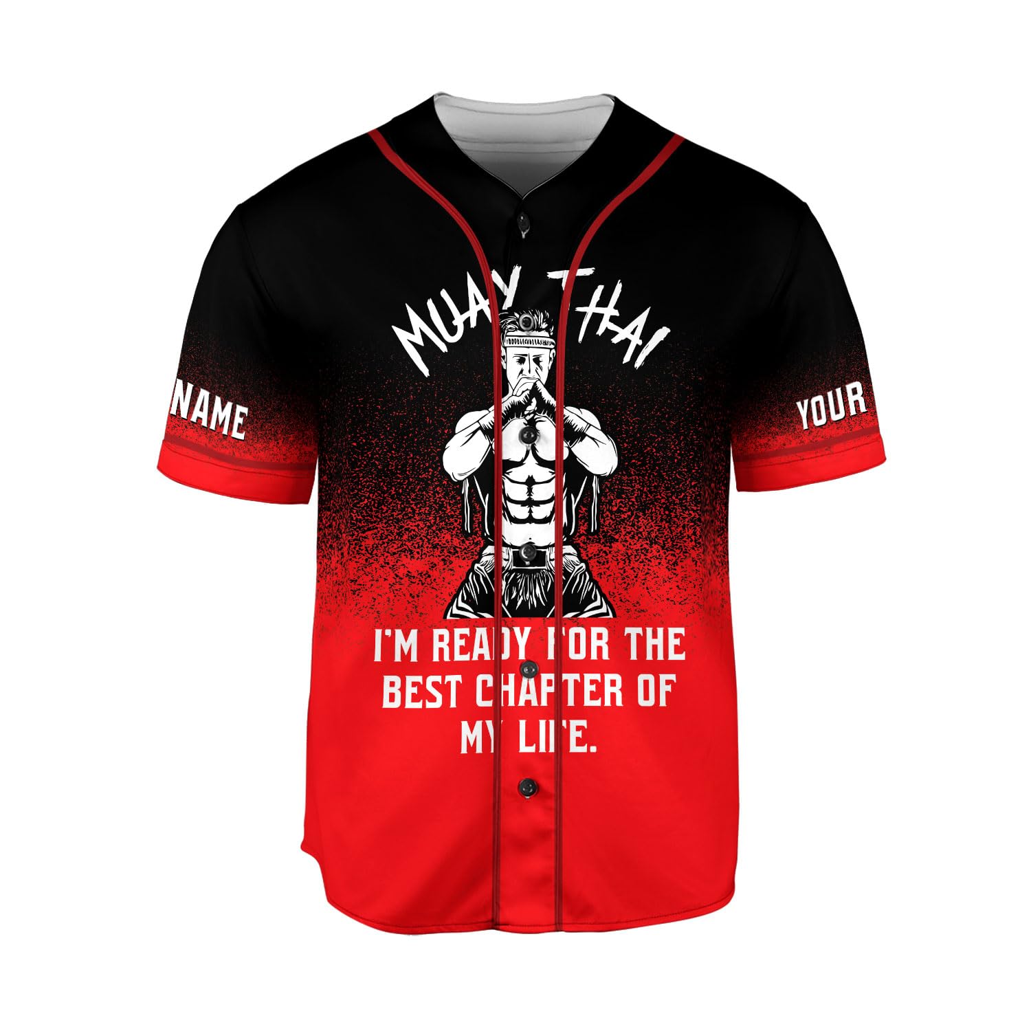 Personalized Muay Thai Baseball Jersey Shirt for Men, Muay Thai Jersey, MMA Fight Muay Thai Kickboxing Martial Arts Shirt (US, Alpha, Small, 5X-Large, Regular, Regular, MMA 8)