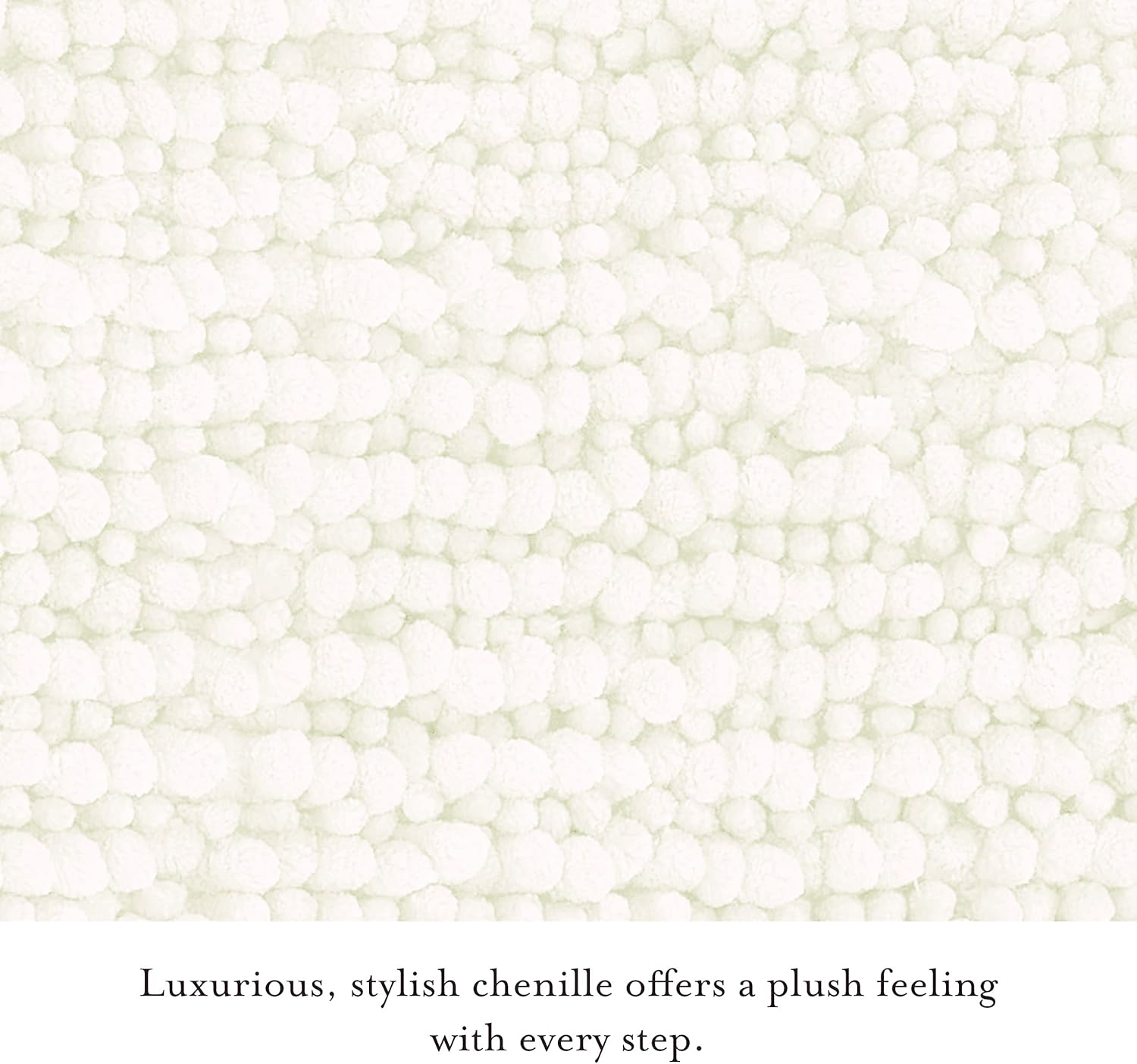 Laura Ashley Butter Chenille 17" x 24" Bath Mat, Ivory : Everything Else