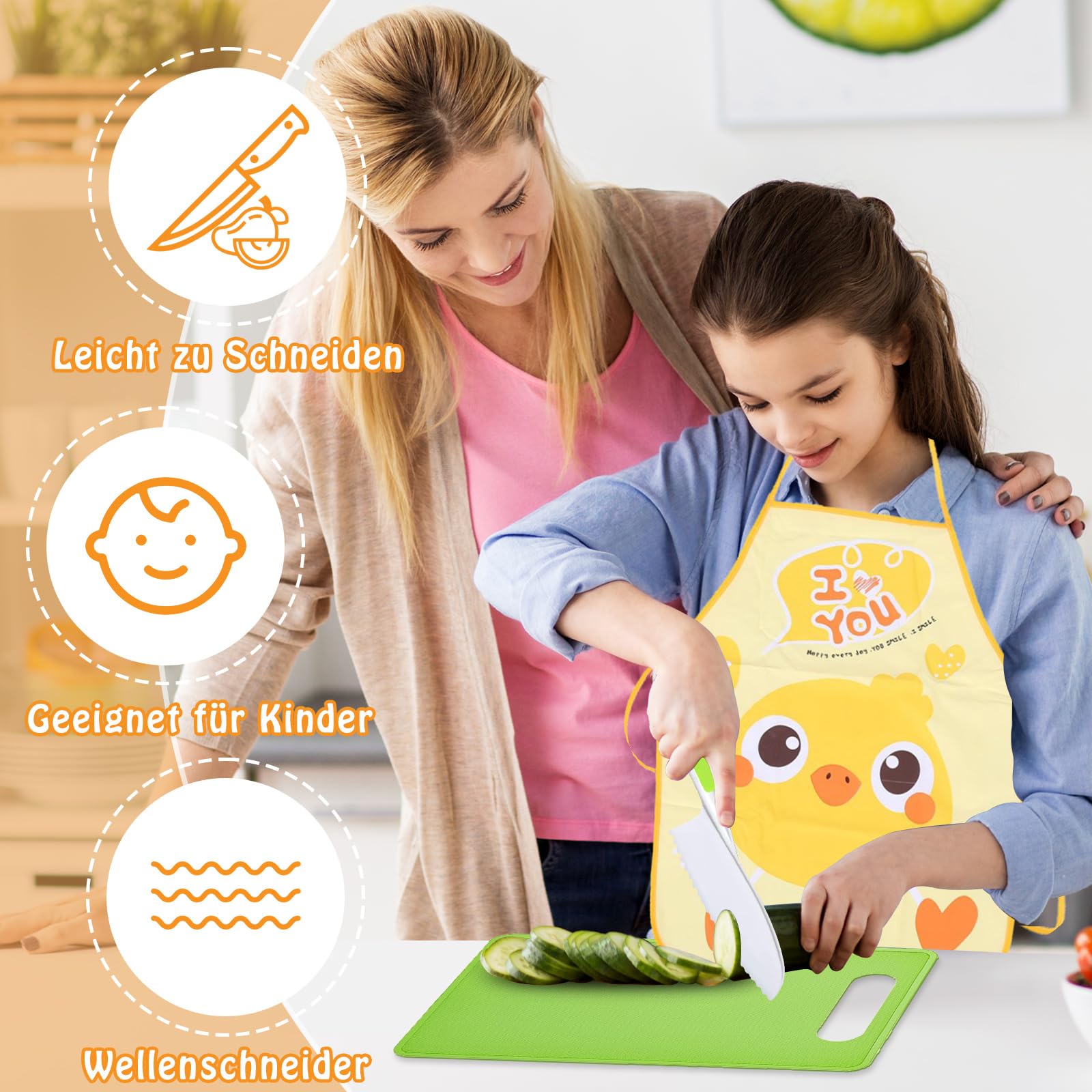 Kit Couteau Sécurité Enfant 28 Pièces Montessori – Couteaux En Bois, Planche à Découper, Éplucheur – Idéal Cadeau Enfants Dès 2 Ans Pour Cuisiner En Toute Sécurité !