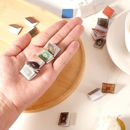 Miniatura 5 de 51 libros en miniatura, a escala 112, libros surtidos de casa de muñecas atemporales, accesorios de decoración de casa de muñecas de Navidad,