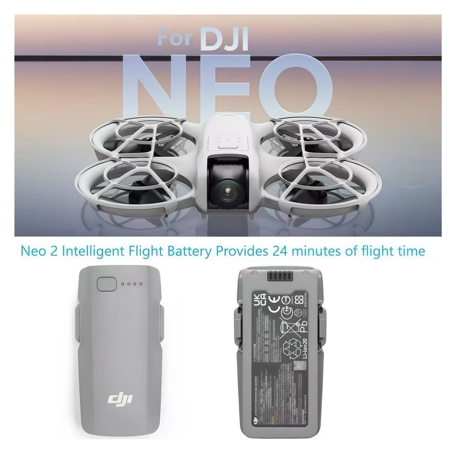 Batteria Origina 1606 mAh DJI Neo 2 IntelliFlite Acces. (2 Pezzi) - Dettaglio