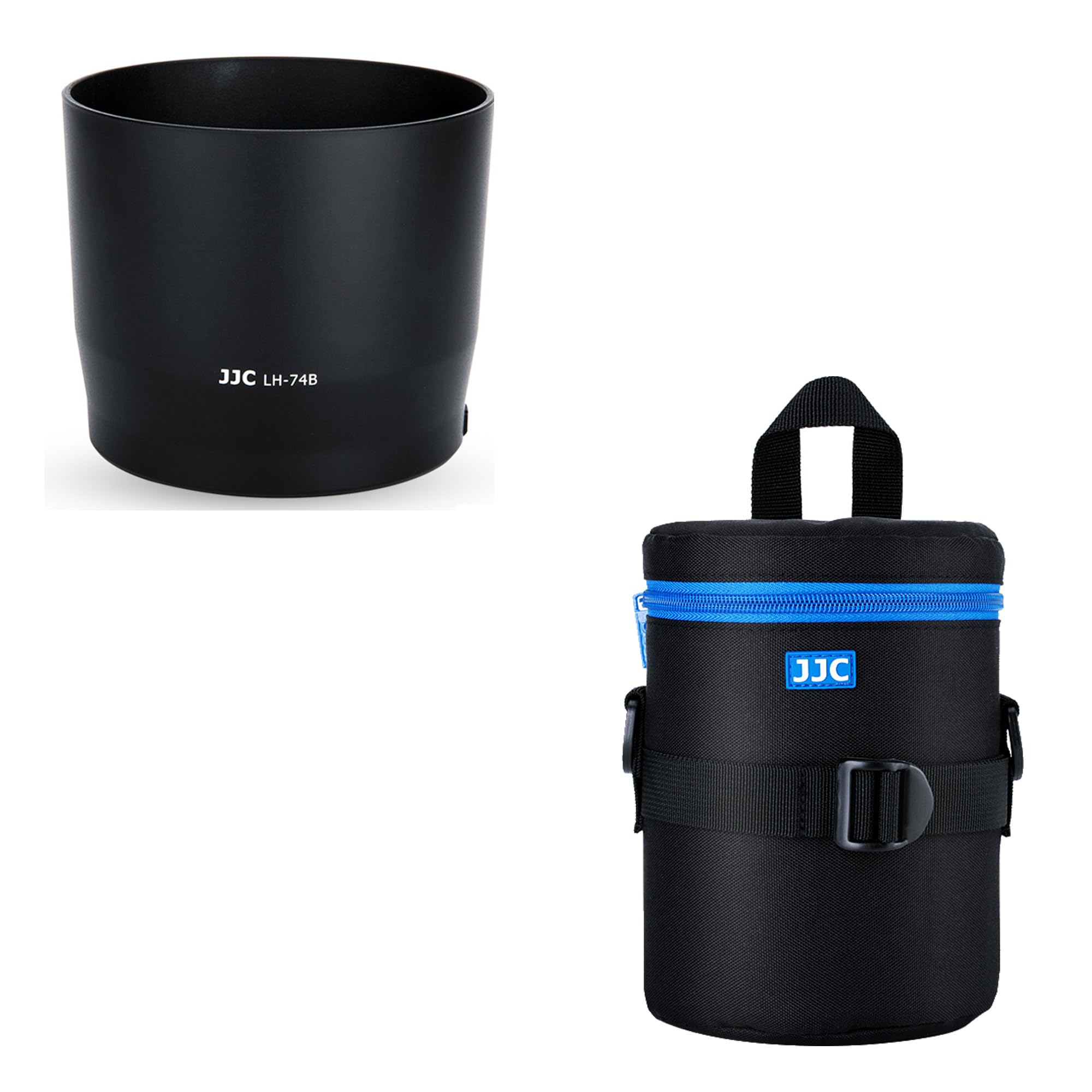 JJC ET-74B Lens Hood & Padded Lens Case Pouch for Canon RF 100-400mm f/5.6-8 is USM, Canon EF 70-300mm f/4-5.6 is II USM Lens