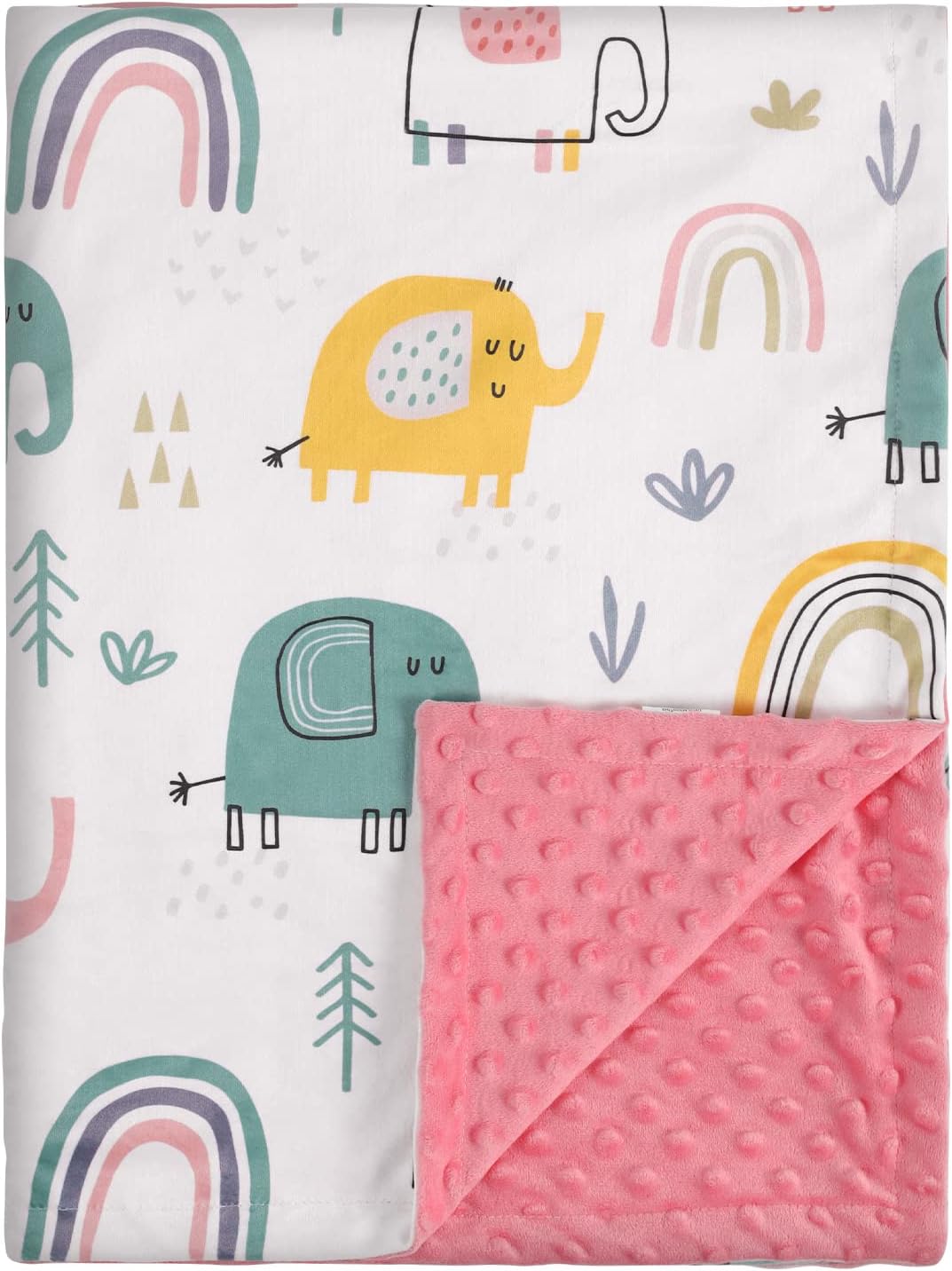 Gefütterte Babydecke Taupe Rehe und Regenbogen main image 1