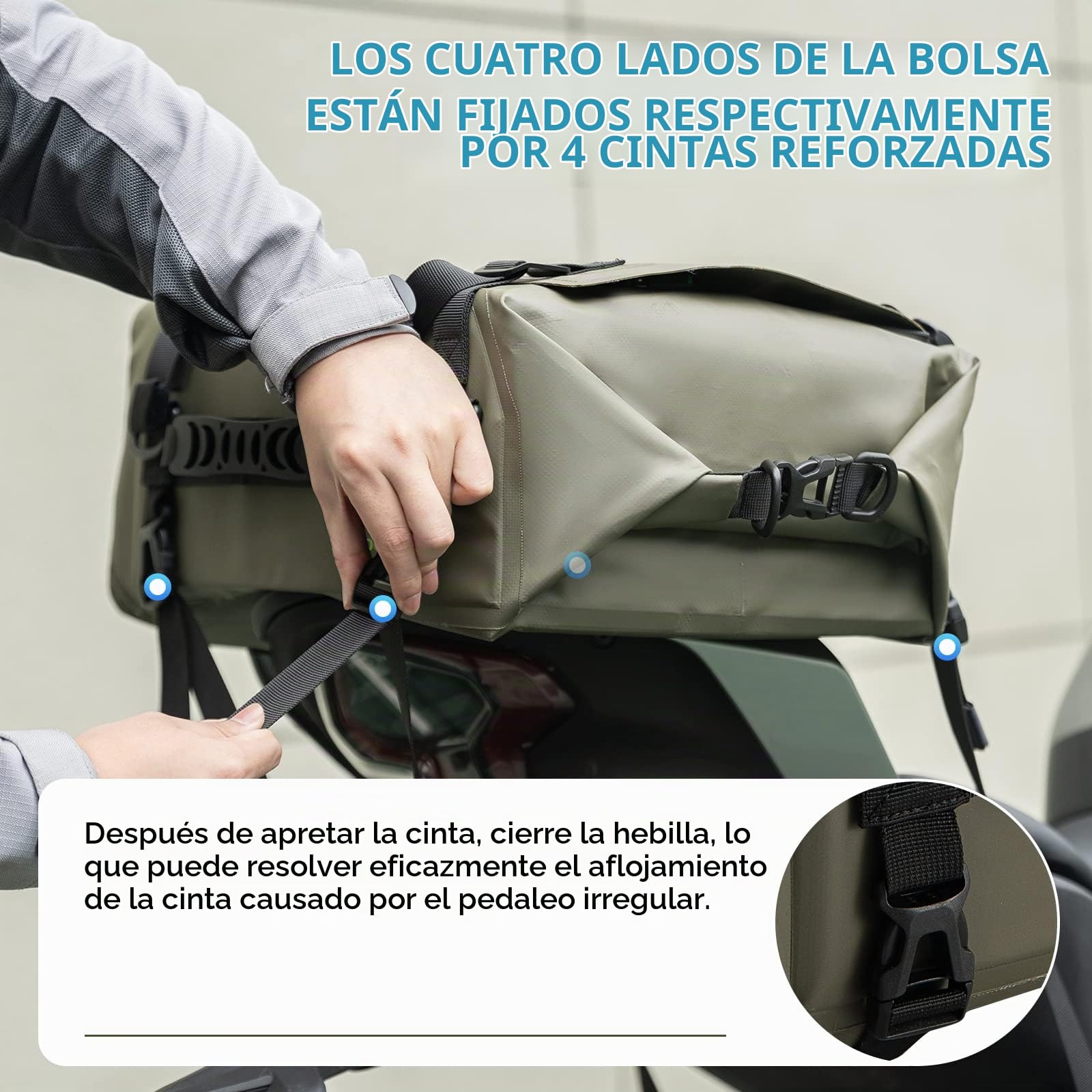 ROCKBROS Bolsa Asiento Trasero para Moto 30L, Bolsa Sillín de PVC Impermeable Maletero Reflectante para Motociclismo Viajes
