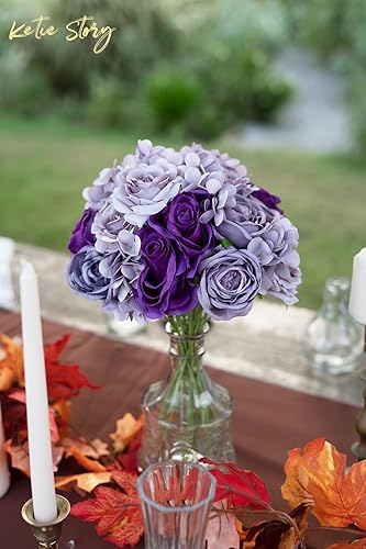 Miniatura 3 de KetieStory Flores artificiales de seda a granel con tallos, flores de boda, arreglos de ramo de bricolaje, centros de mesa, decoración interior y