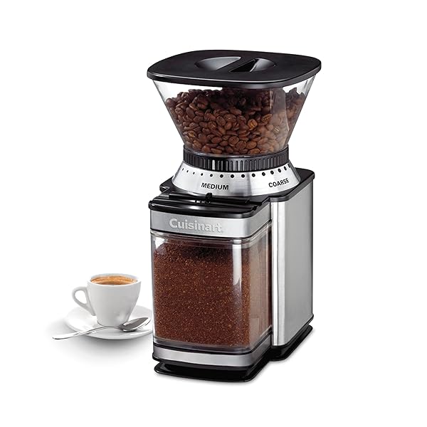 Cuisinart Coffee Grinder, Electric One-Touch Automatic Burr Coffee Grinder with 18-Position Grind Selector, Cup Size Selector for 4 18 Cups, DBM-8P1, Black Stainless