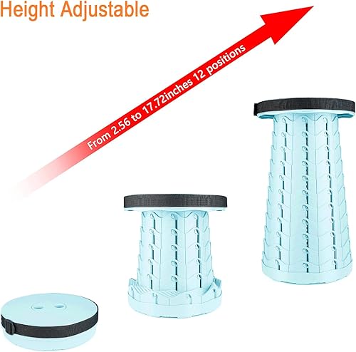 Miniatura 48 de Boreeman - Taburete plegable mejorado, ligero pero resistente, con capacidad de carga de 400 libras, taburete portátil y retráctil para campamento