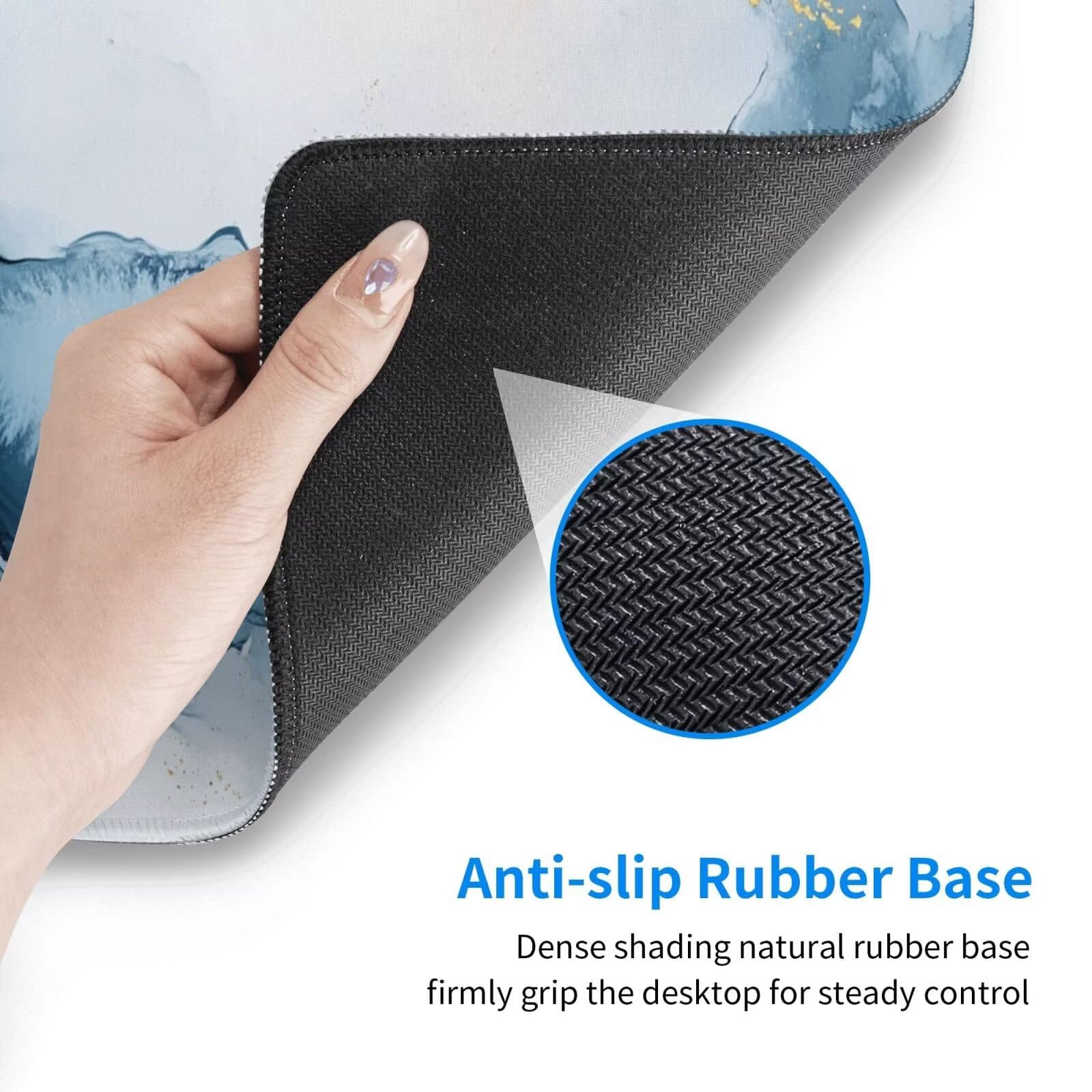 Alfombrilla Ratón Azul Alfombrilla Ratón XXL 1600 x 800 mm, Acuarela Mouse Pad Gaming con Bordes Cosidos, Impermeable Mousepad XXL Base de Goma Antideslizante Duradera, Mouse Pad para Oficina Q1144