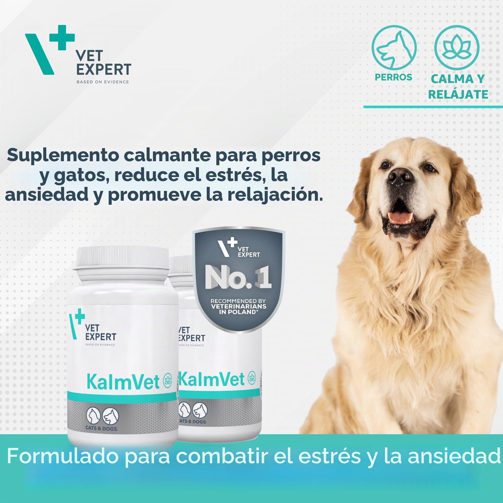 KALMVET 60 Cápsulas TWIST OFF - Alivio del estrés para perros y gatos de VET EXPERT