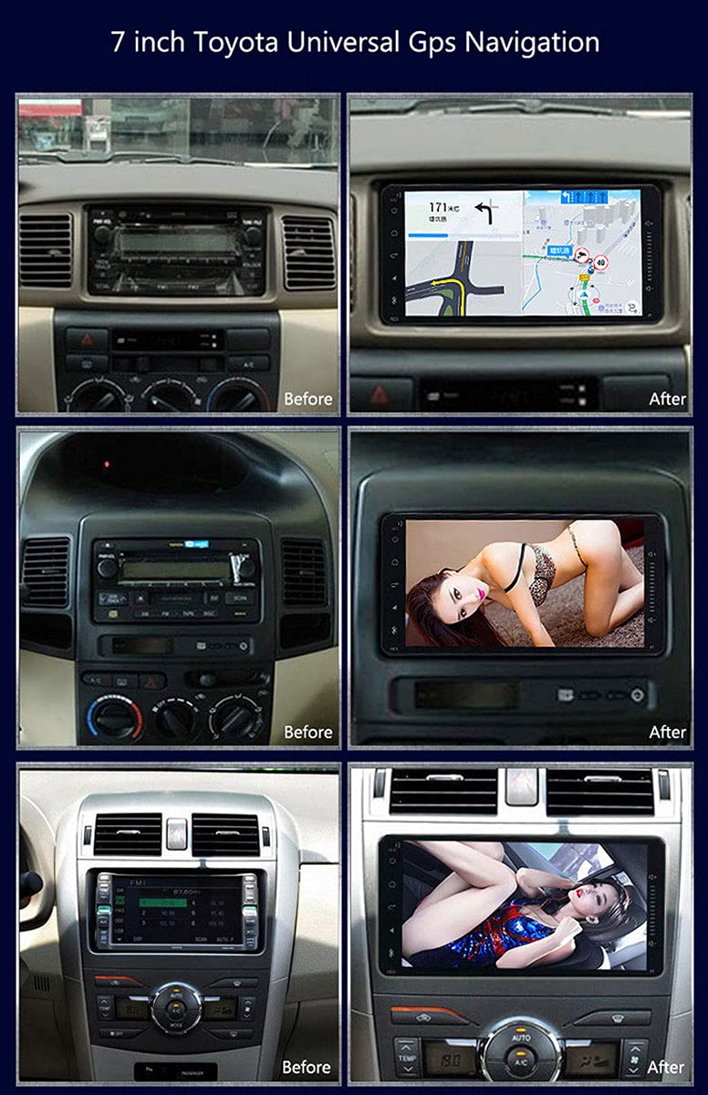 System nawigacji gps z mapami dożywotnimi, obsługą prędkości i monitem o czerwone światło, dla Toyota 7-calowa uniwersalna nawigacja samochodowa z systemem Android jednostki gps