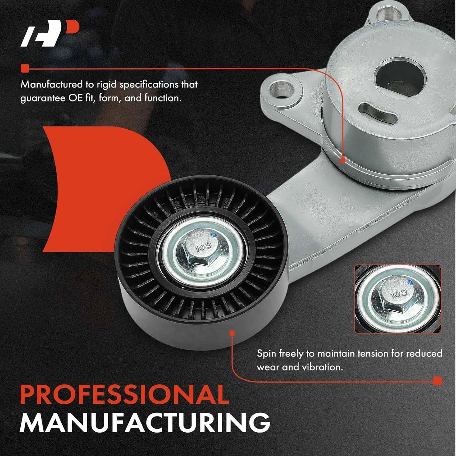 A-Premium Belt Tensioner Assembly with Pulley Compatible with Mazda Tribute 2009-2011 & Ford Escape 2009-2012 & Mercury Milan 2010-2011, Mariner 2009-2011 3.0L, Replace# 9L8E6B209AA, 9L8E6B209BA