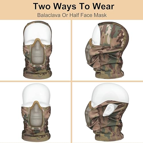 Miniatura 5 de Casco de Airsoft, casco táctico negro, malla de máscara de Airsoft, máscara de pasamontañas elástica, gafas antivaho Airsoft, protección táctica