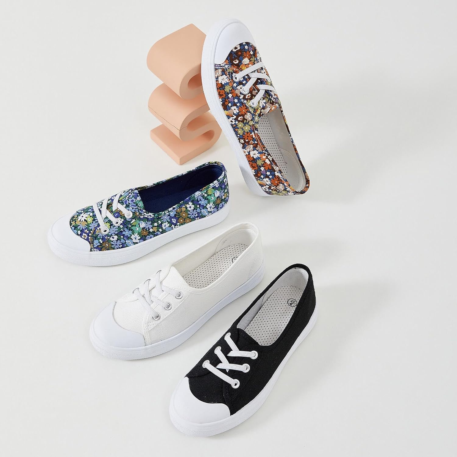 Uoidru Womens Slip On Shoes Low Top Canvas Sneakers Lightweight Casual Walking Shoes Fashion Work Sneakers - Image 9