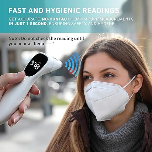 Miniatura 3 de Termómetro de modo dual para adultos, niños y bebés  Termómetro digital infrarrojo para frente y oído, sin contacto con alarma de fiebre y