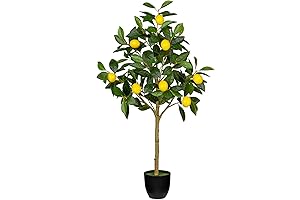 Artificial Lemon Tree Plant 3ft Lifelike Lemon Tree in Pot Faux Silk...